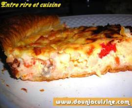 Tarte saumon et poivrons rouges