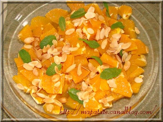 Tranches d'oranges glacées aux amandes