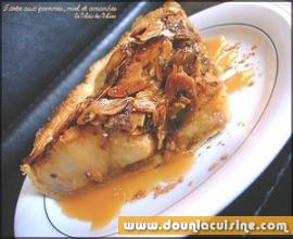 Tarte aux pommes, miel et amandes