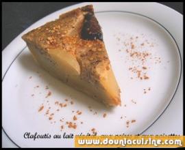 Clafoutis au lait végétal, aux poires et aux noisettes