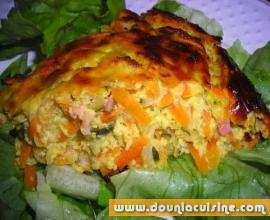 Flan de courgettes, carottes,poulet.