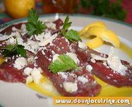 Carpaccio de boeuf au Parmesan