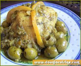 Poulet aux olives et citrons confits