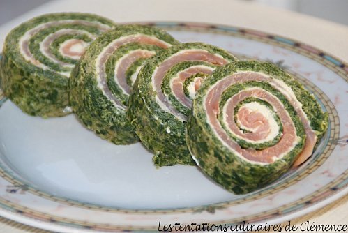 Roulés au saumon et aux épinards