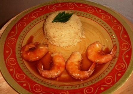 Crevettes en sauce