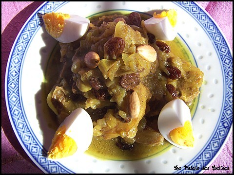 Tajine d'agneau aux oignons et raisins secs