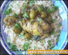 Tajine de poulet aux olives et citron confits