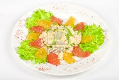 Salade de fruits et de crevettes