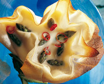 Brick au Cantal et aux asperges