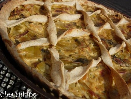 Tourte aux poireaux, chèvre et curry