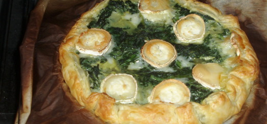 Tarte aux épinards et au chèvre
