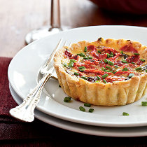 Tarte aux poivrons, poulet et champignons