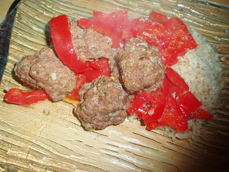 Tajine de viande aux poivrons et champignons