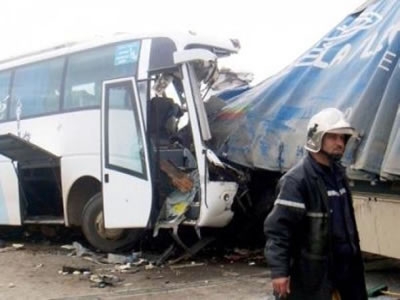 40 جريحا في اصطدام بين حافلتين بمستغانم