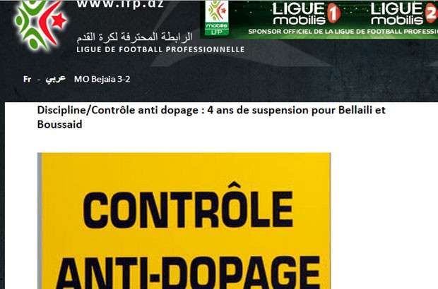 La LFP suspend officiellement Belaili pour 4 ans