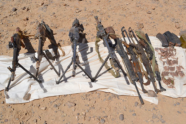 كشف مخبأ أسلحة بالوادي