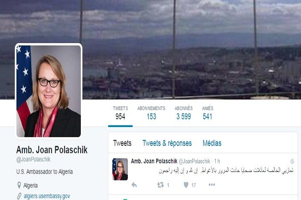 السفيرة الأمريكية تعزي عائلات ضحايا حادث الأغواط