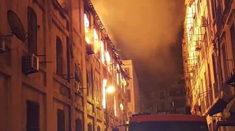 حريق مهول يشب بعمارة من 4 طوابق بباب الوادي بالعاصمة