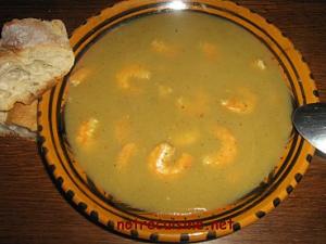 Velouté de pomme de terre aux Crevettes