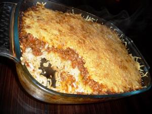 Gratin de courgette-riz à la sauce