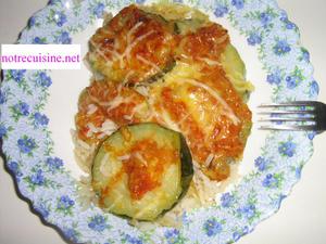 Gratin de courgette-riz à la sauce