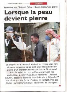 Tkout ( Batna) - Une 80e victime de la silicose à Chenaoura