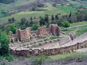 Algérie - Site archéologique de Djemila: Vol au dessus du nid de Cuicul