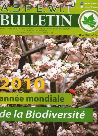 Parution du dernier bulletin de l'Association pour la sauvegarde et la promotion de l'environnement de la wilaya de Tlemcen (ASPEWIT)