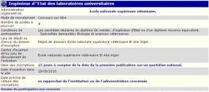 توظيف بالمدرسة العليا للبيطرة (مهندس دولة في المخبر الجامعي)