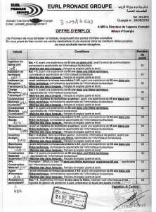 اعلان توظيف 76 مهندس وتقني بشركة BRONADE GROUPE للخدمات العامة بورقلة سبتمبر 2016
