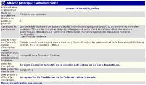 Université de Médéa recrute - attaché principal d'administration -