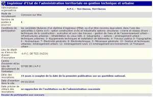 A.P.C de Tizi ouzou - Tizi ouzou recrute - ingenieur d'etat de l'administration territoriale en gestion technique et urbaine -
