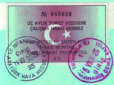 Le visa turc délivré aux frontières