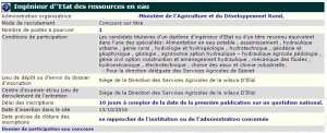 recrutement - ingenieur d’état des ressources en eau au ministère de l'agriculture et du développement rural