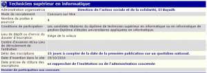 recrutement - technicien supérieur en informatique à la direction de l'action sociale et de la solidarité ElBayadh