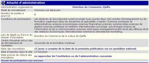 recrutement - attaché d'administration à la direction du commerce de Djelfa