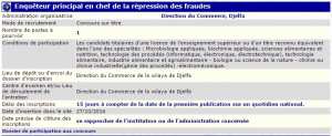 recrutement - enqueteur principal en chef de la repression des fraudes à la direction du commerce Djelfa