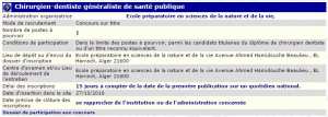 recrutement - chirurgien dentiste généraliste de santé publique à l’école préparatoire en sciences de la nature et de la vie el harrach Alger