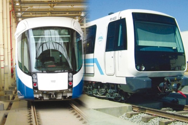 Le métro et le tamway au ralenti