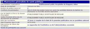recrutement 05/11/2016 - pharmacien generaliste de santé publique à l'eph de reggane - Adrar