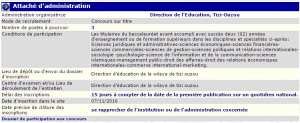 recrutement 07/11/2016 - attaché d'administration à la direction de l’éducation, Tizi Ouzou