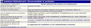 recrutement 07/11/2016 - assistant bibliothécaire, documentaliste et archiviste au musée national d'art moderne et contemporain