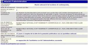 recrutement 07/11/2016 - attaché d'administration au musée national d'art moderne et contemporain