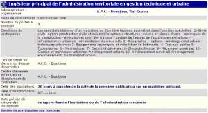 recrutement 07/11/2016 - ingenieur principal de l'administration territoriale en gestion technique et urbaine à l'APC de Boudjima, Tizi Ouzou