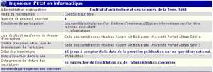 recrutement 07/11/2016 - ingenieur d'etat en informatique à l'institut d'architecture et des sciences de la terre, Sétif
