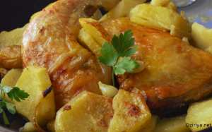 Pommes de terre au poulet au four