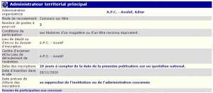 recrutement 28/11/2016 - Administrateur à l'APC de Aoulef - Adrar