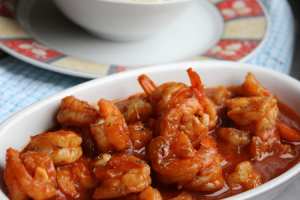 Chtetha quamrône - Crevettes en sauce
