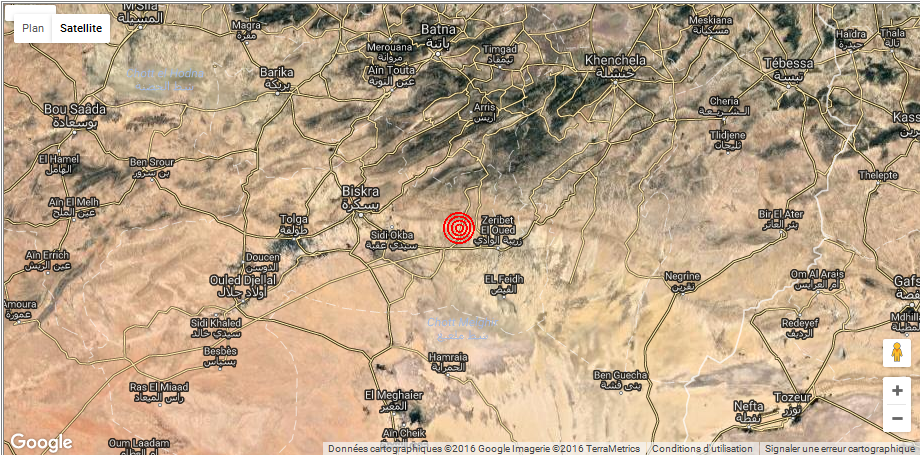 هزة أرضية بقوة 3.1 درجات تضرب ولاية بسكرة