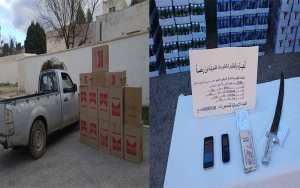 بالصور..الدرك يحبط محاولات لتهريب سجائر أجنبية وخمور في الوادي وتبسة